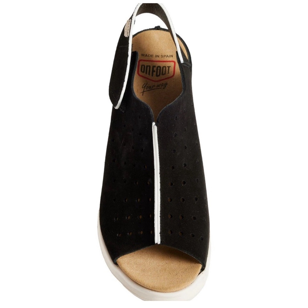 Women's OnFoot Comfort Black wedge Sandals - Picture 2 of 4